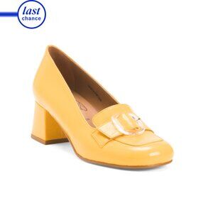 FLY LONDON Yellow Made In Portugal Patent Leather Comfort Pumps